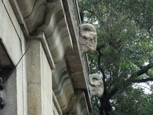 Goat Heads (five in all) on the Sun Yat-Sen Monument.